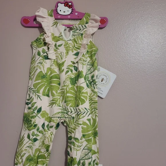 Burt's Bees Dawn  jungle leaves jumpsuit - Picture 2 of 3